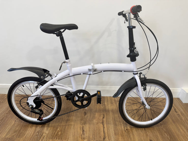 Folding white bike