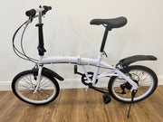 Folding white bike