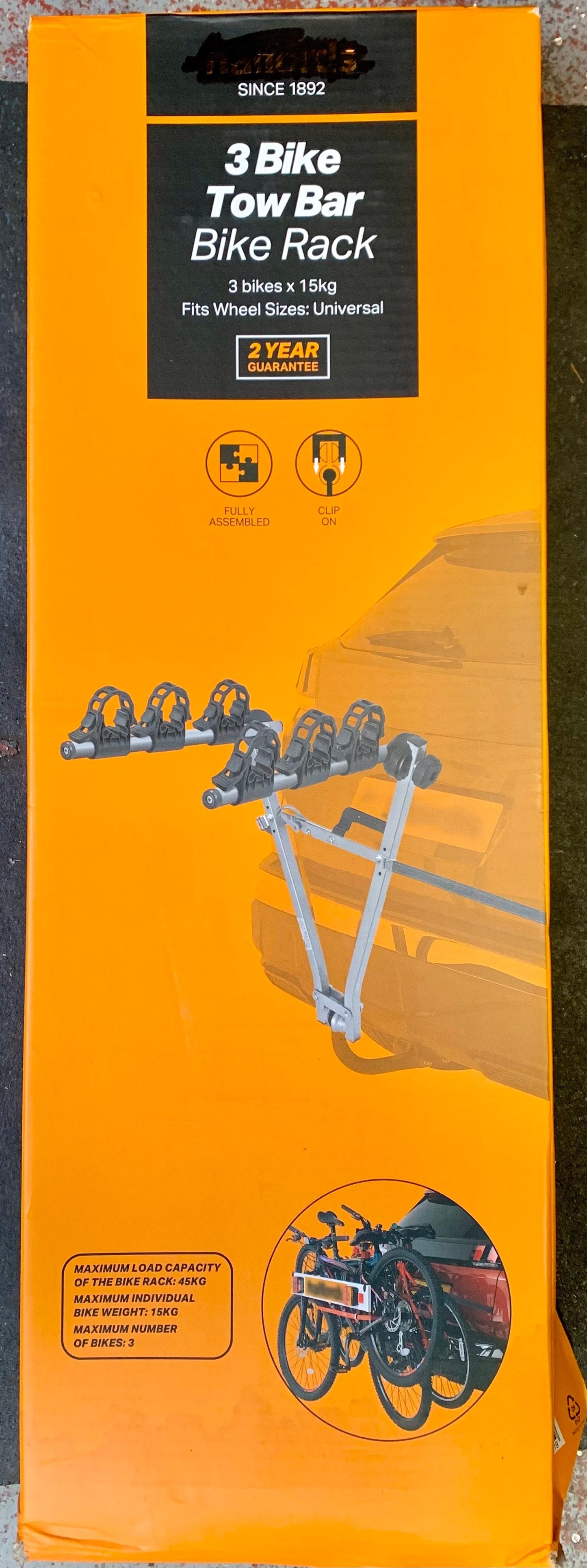 I Cycle Ltd 3 Bike Tow Bar Bike Rack