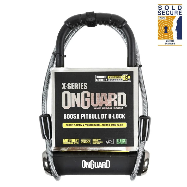 OnGuard Lock OnGuard Pitbull DT 8005 Large U-Lock - Sold Secure Diamond
