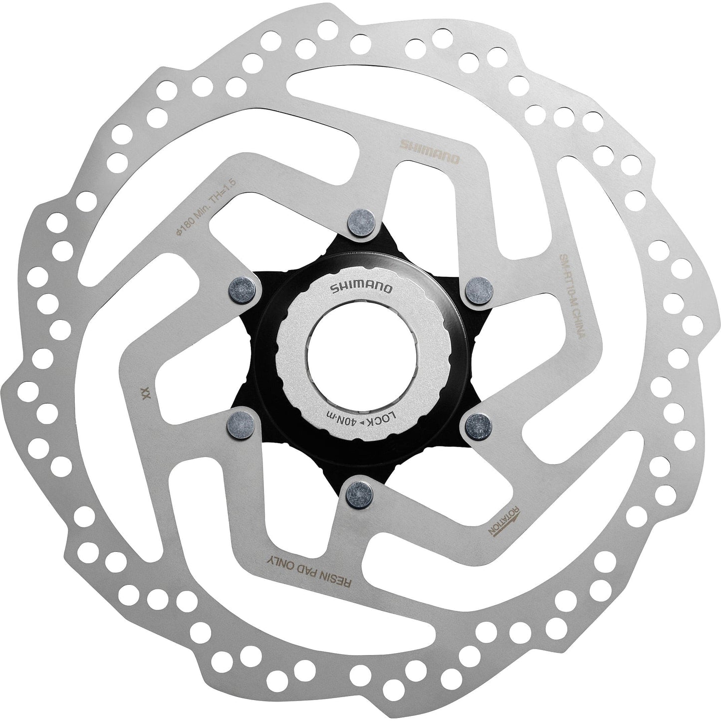 Shimano Bike Brake Disc SM-RT10 Tourney TX Centre-Lock disc rotor, resin pad only, Int+Ext L/ring 160 mm