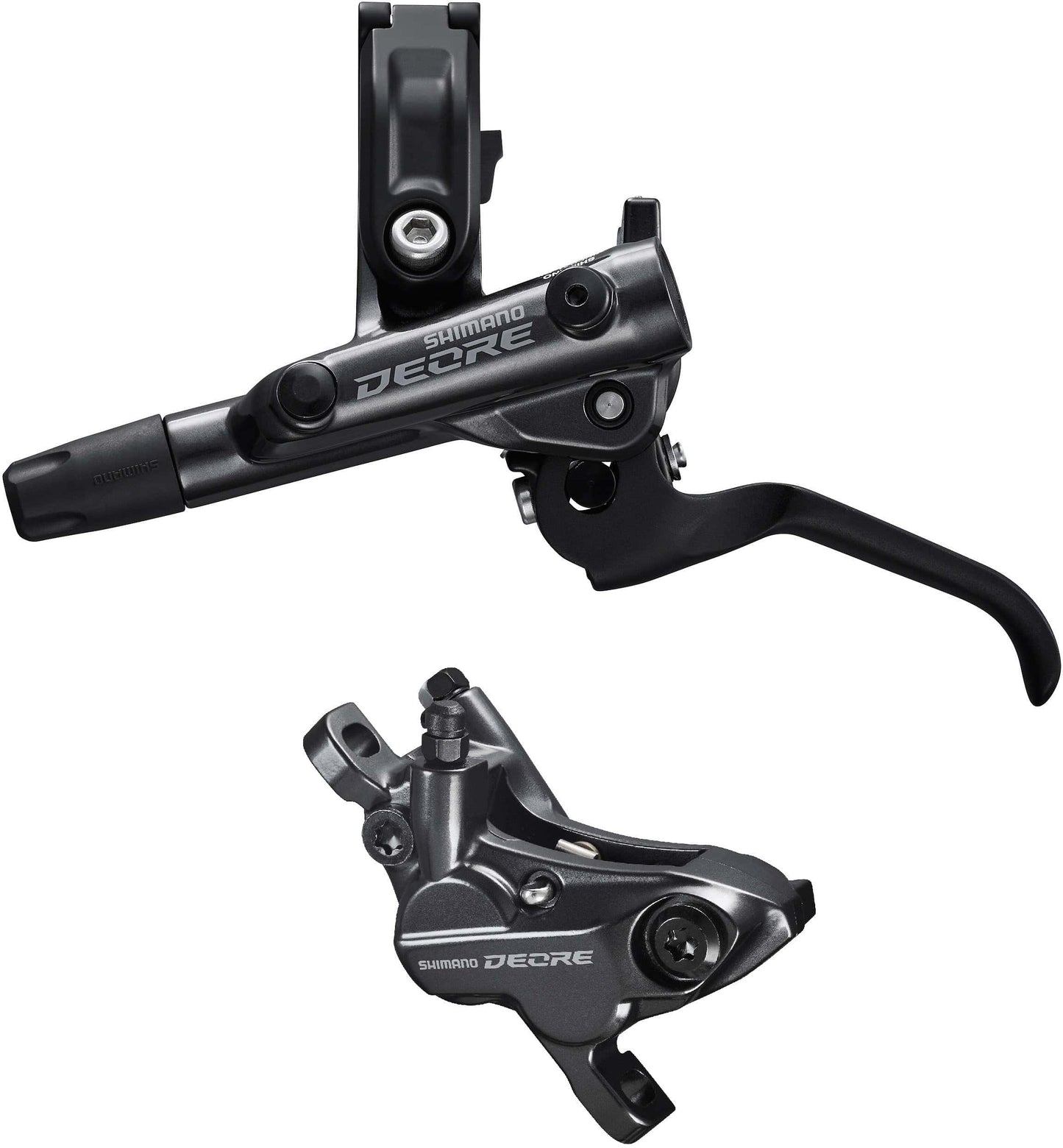 Shimano BR-M6120/BL-M6100 Deore bled brake lever/post mount 4 pot calliper, front right