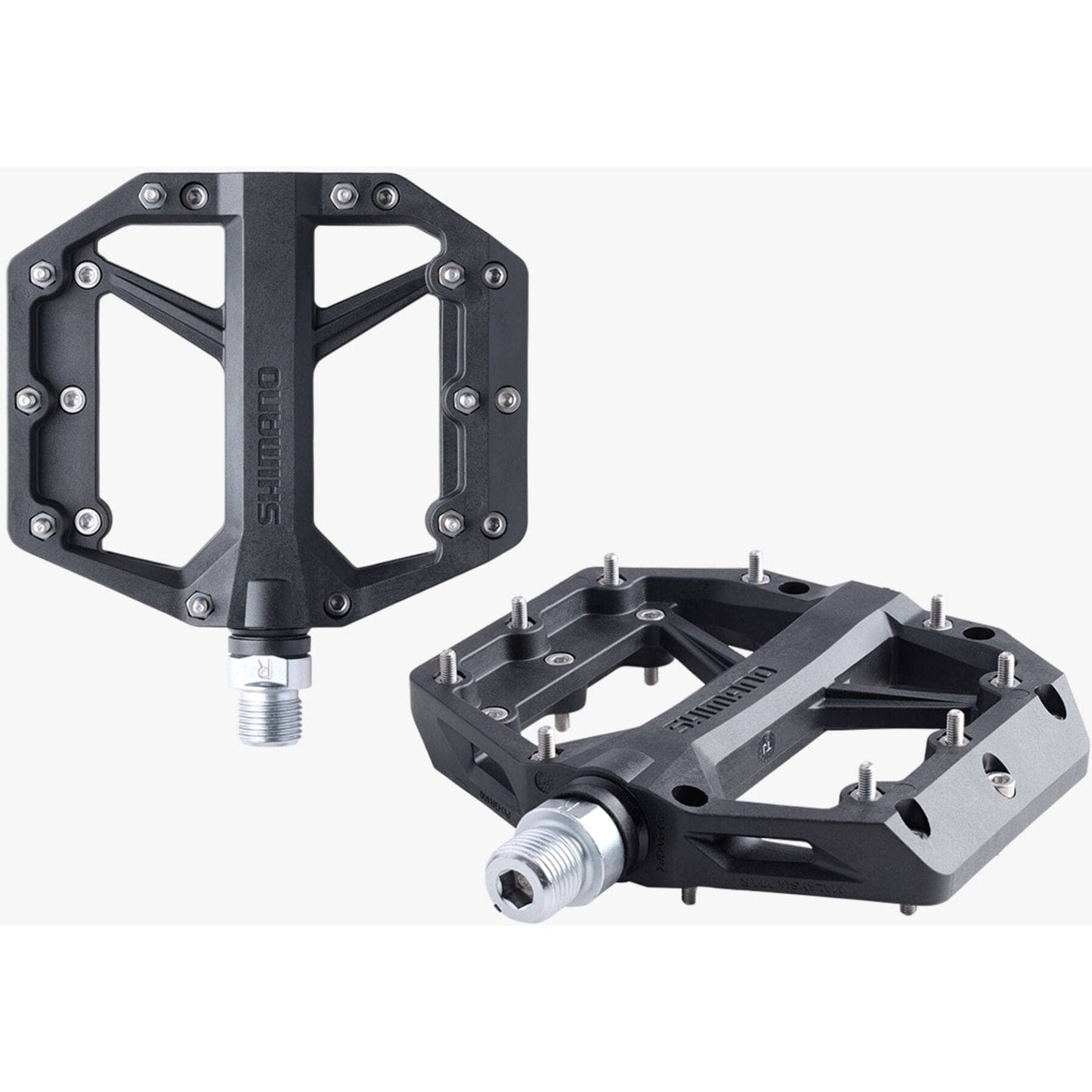 iridium premium flat pedal Shimano PD-GR400 flat pedals, resin with pins, black – I Cycle Ltd