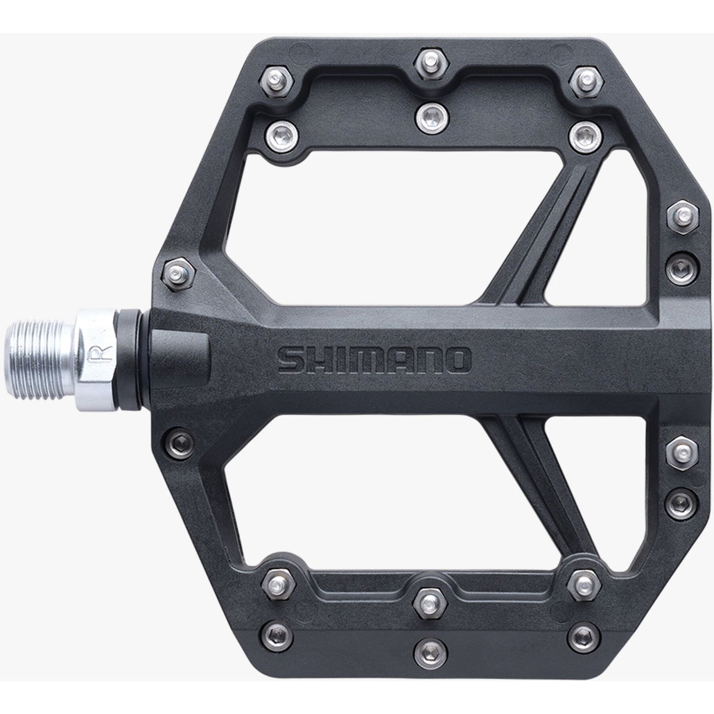 iridium premium flat pedal Shimano PD-GR400 flat pedals, resin with pins, black – I Cycle Ltd