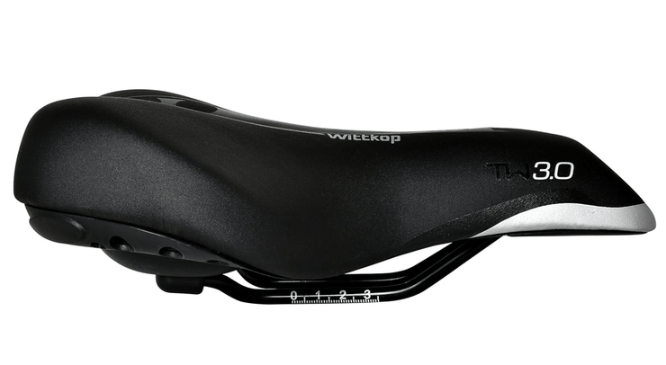 Wittkop Bike saddle WITTKOP Twin 3.0 (Unisex) with Gel, Without Brackets 97211 Cycling Saddle – Black.